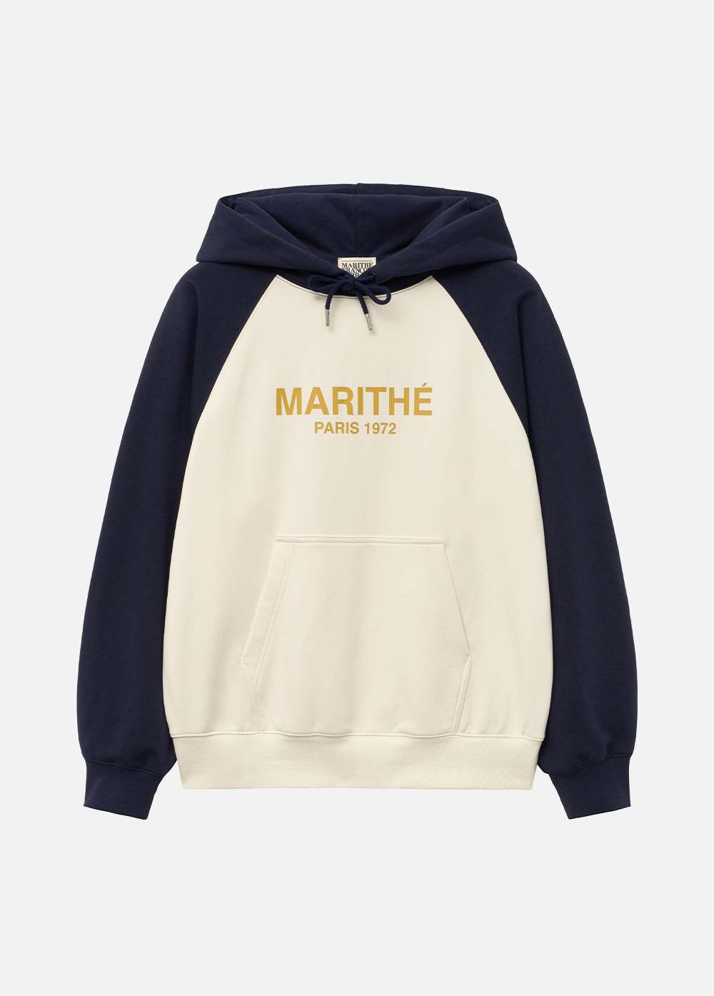 【Marithe + Francois Girbaud】REGULAR LOGO RAGLAN HOODIE REGULAR LOGO COLOR BLOCK RAGLAN HOODIE navy - MARITHÉ+