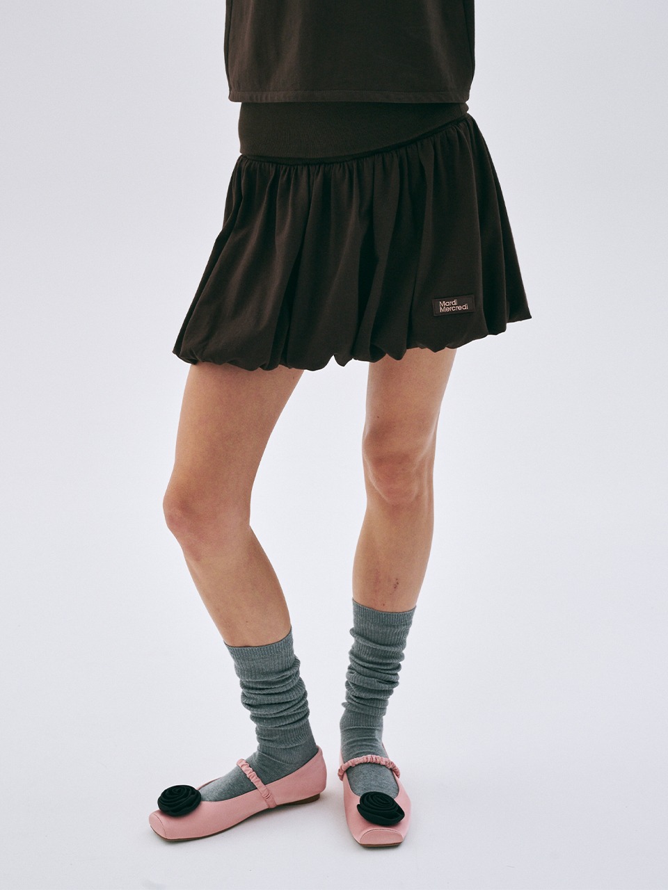 ●Mardi Mercredi●VOLUME MINI SKIRT_BLACK MARDI MERCREDI VOLUME MINI SKIRT | WY Store