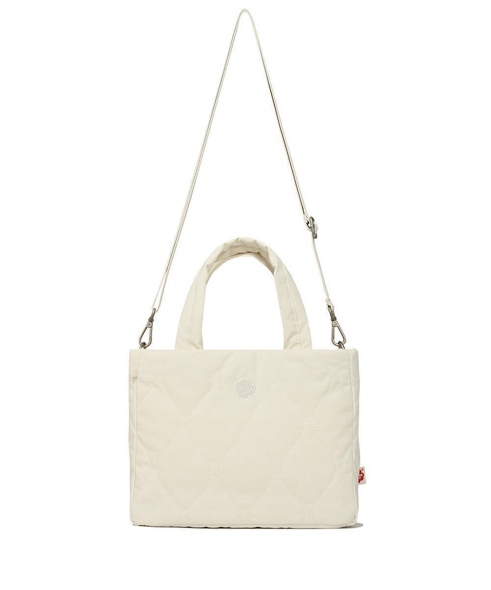 ★COVERNAT WOMAN★ Cloverheart Quilted Small Tote Bag Ivory Covernat Canvas Tote Bag Ivory | Shoulder Bags for Women