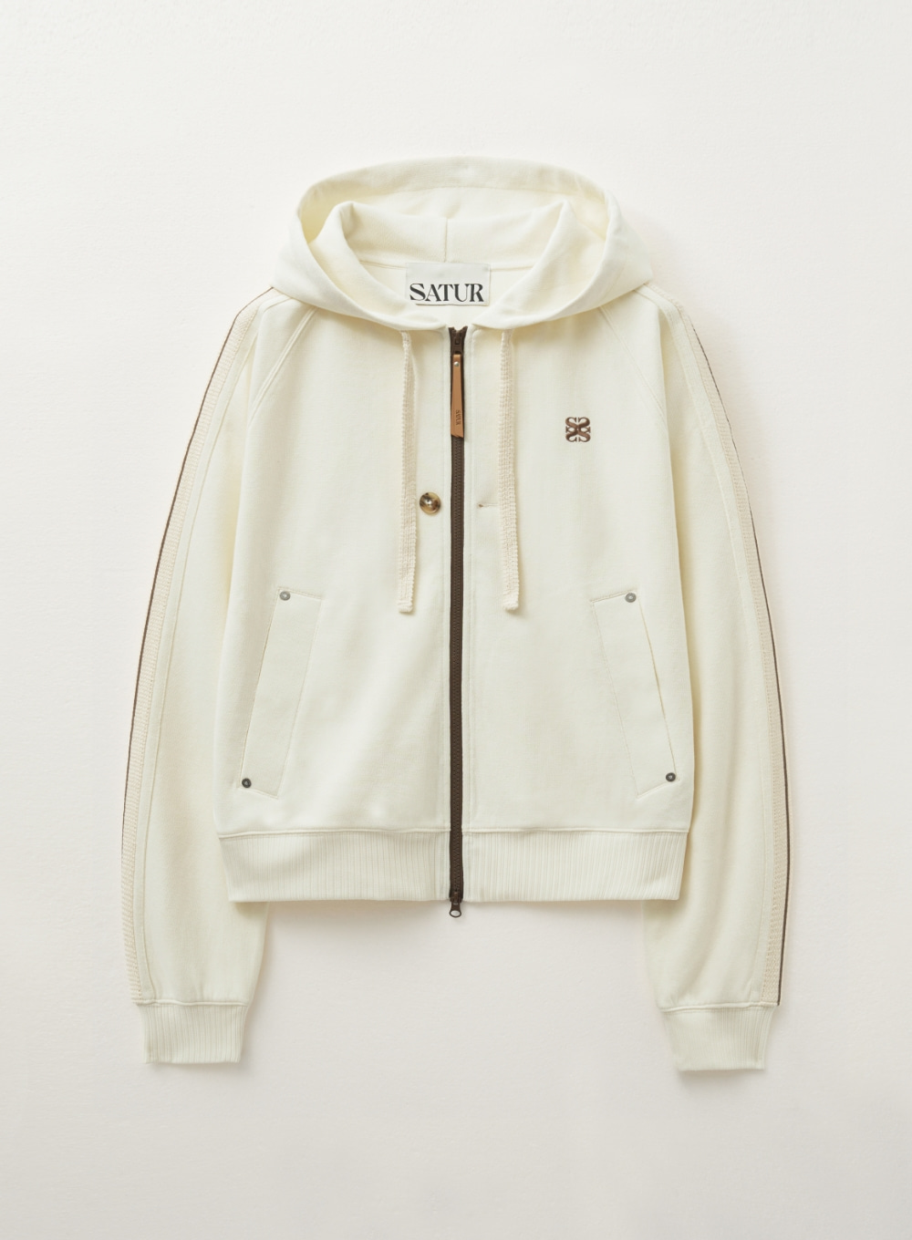 24FW★ SATUR ★LAWTON LOOSE FIT HOOD ZIP-UP SATUR | 세터 | (W) 로턴 루즈핏 후드 집업 버건디