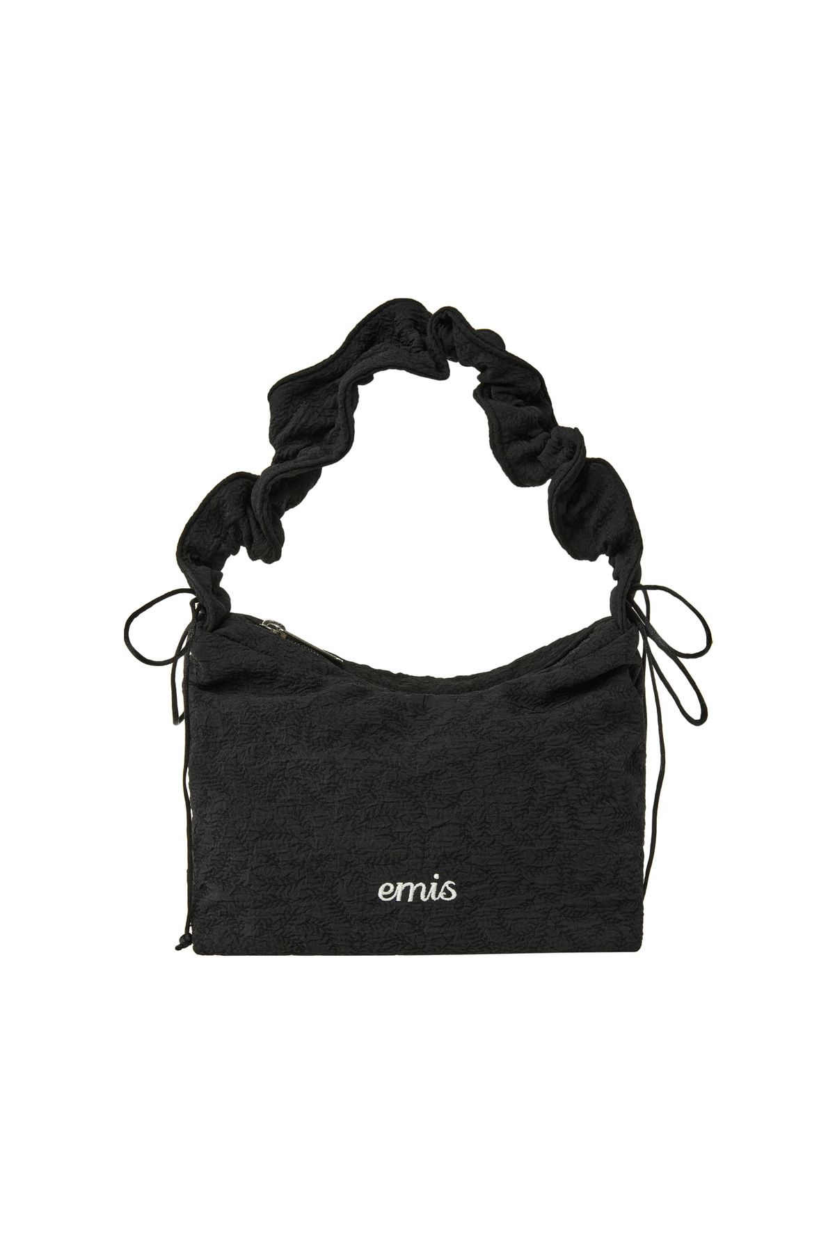 【EMIS】 RIBBON STRING HOBO BAG /追跡付 RIBBON STRING HOBO BAG-BLACK - EMIS