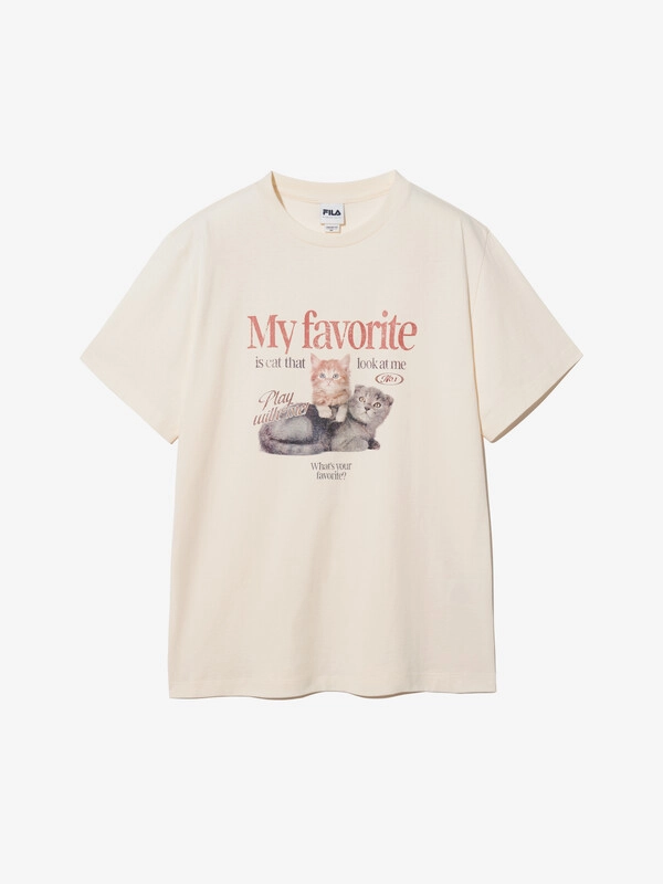 【FILA】★韓国スター着用★ Overfit Cat T-shirt Fila My T -shirt Overfit Cat T -shirt | WY Store