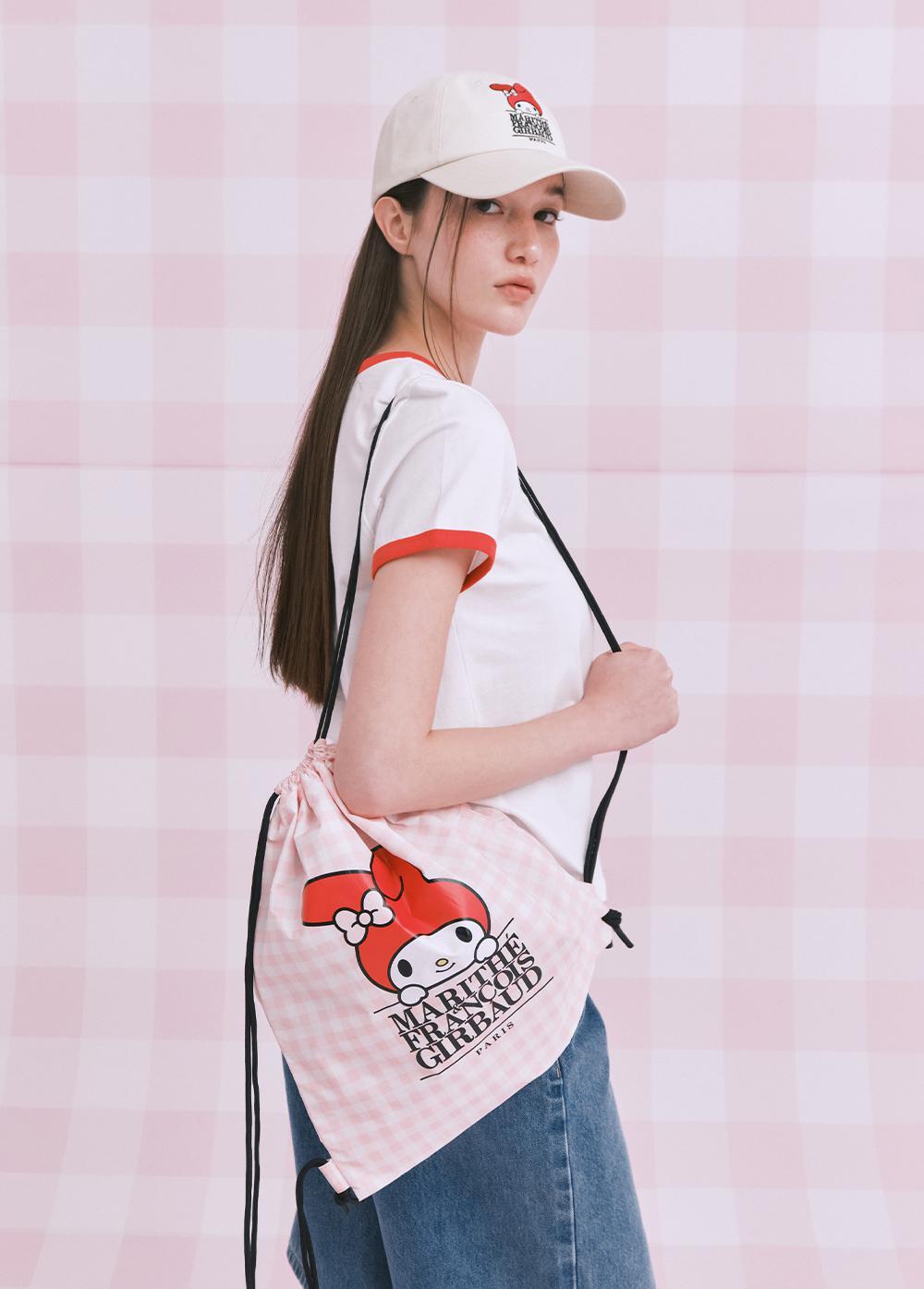 【MARITHE】★人気★ MARITHE X MY MELODY STRING BACKPACK MARITHE X MY MELODY CLASSIC LOGO STRING BACKPACK pink