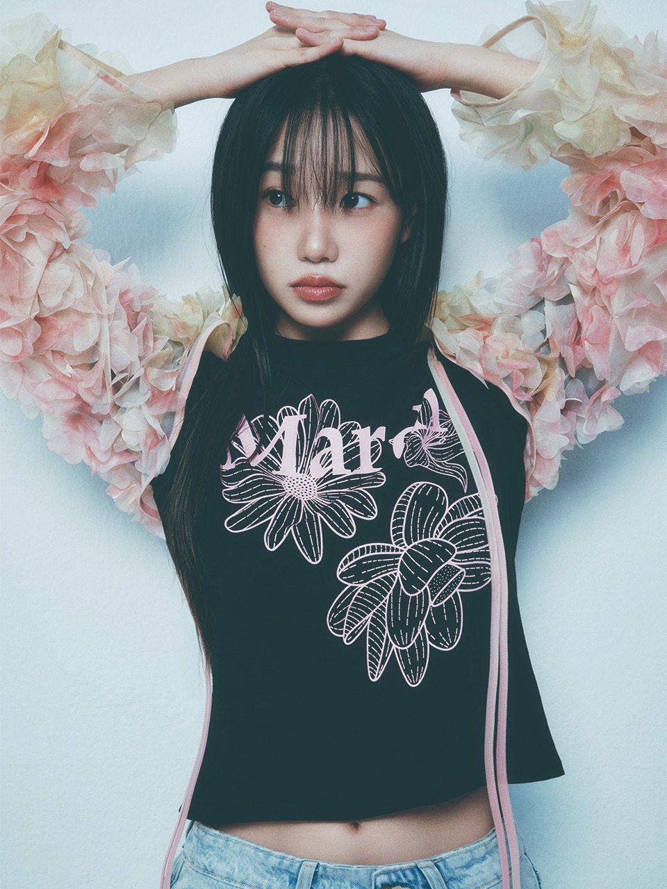 MARDI MERCREDI [EXCLUSIVE] SLIM TSHIRT TRIPLE FLOWER | WY Store